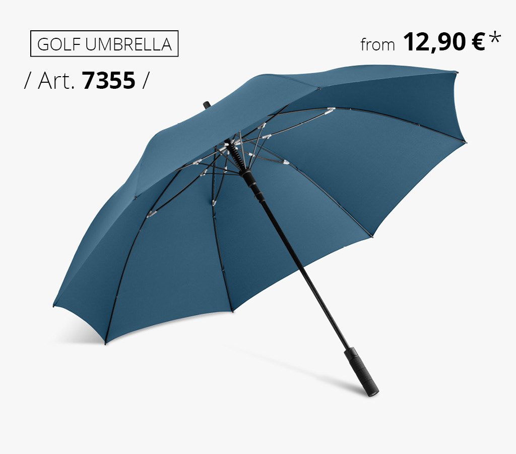 AC Golf/Visitor Umbrella FARE® Profile Exclusive automatic golf umbrella for two people, featuring tyre-tread design elements in navy