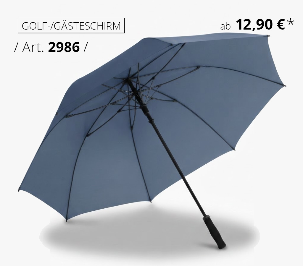 AC-Golf-/Gästeschirm Fibermatic XL Extrem stabiler Automatik-Gästeschirm für zwei Personen mit riesigem Durchmesser in marine