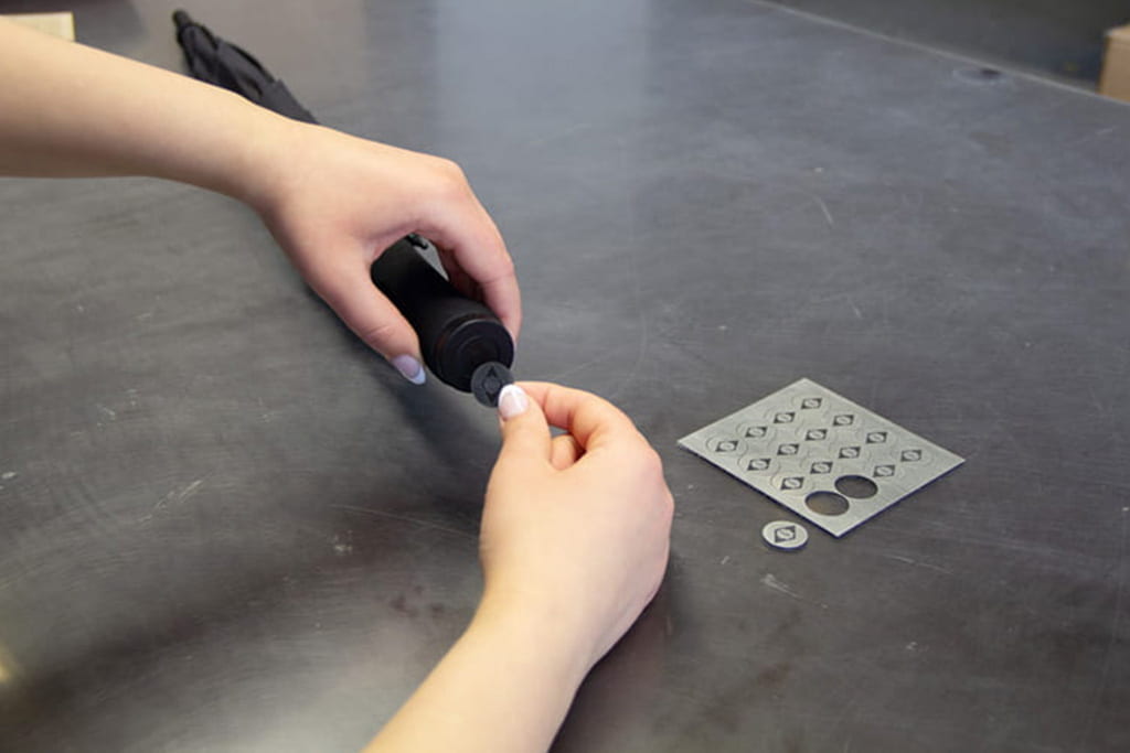 Laser sticker production 6