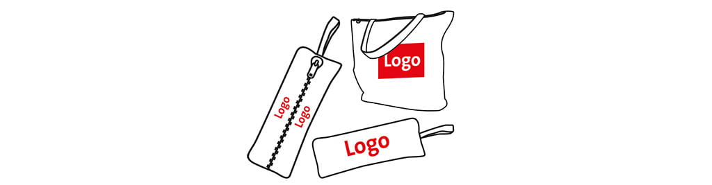 Siebdruck Beispiel Futteral Taschenschirm