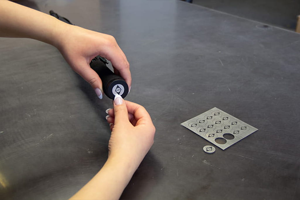 Laser sticker production 7