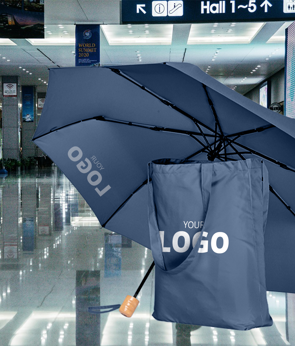 Messe Düsseldorf with FARE EcoBrella shopping pocket umbrella