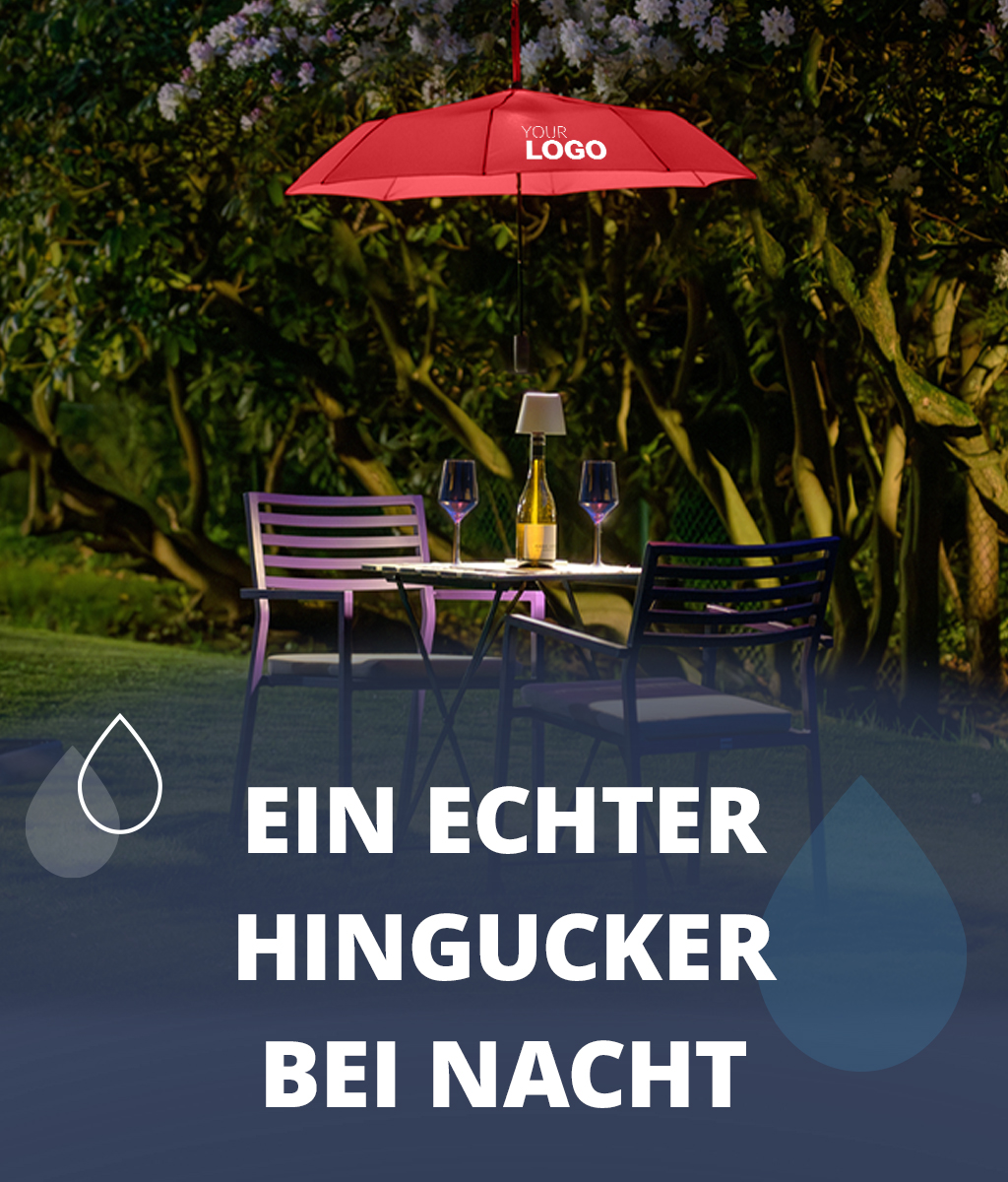 FARE Skylight Regenschirm in dunkler Nacht