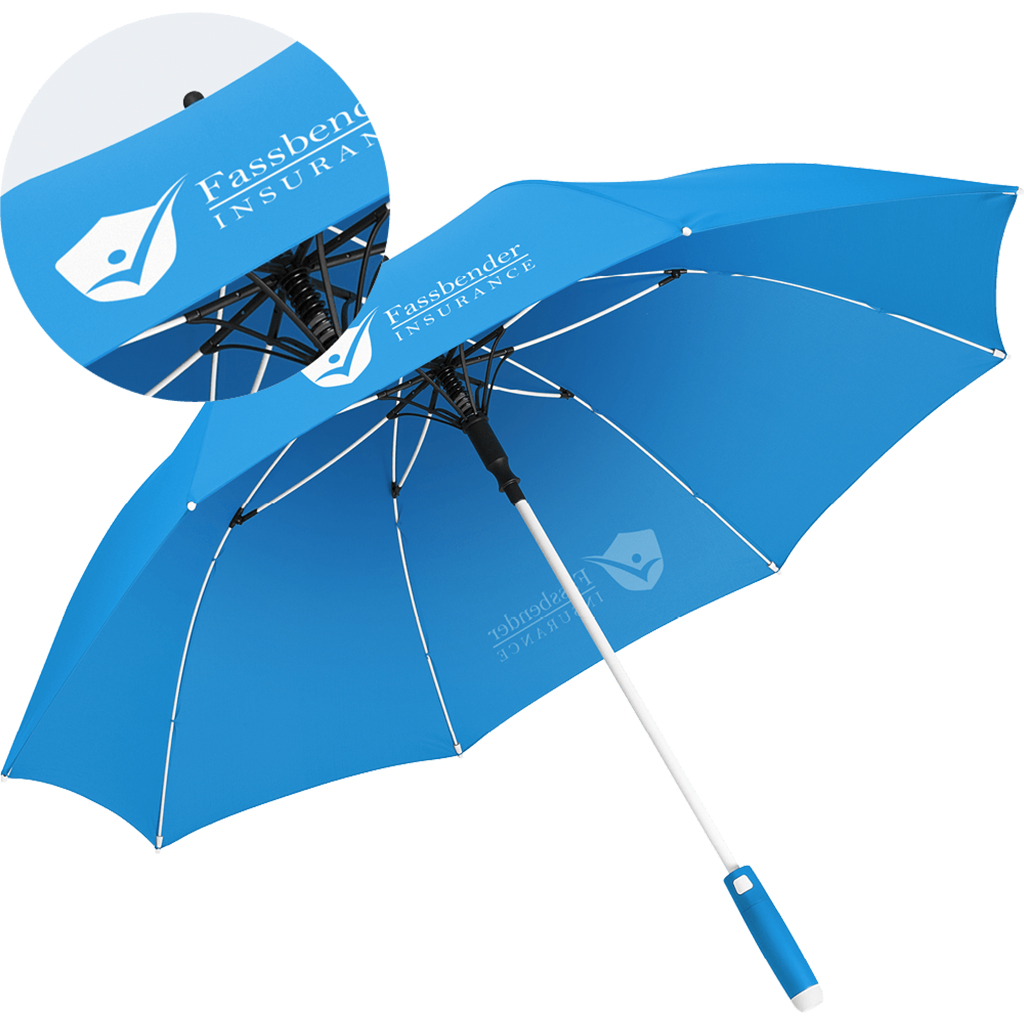 FARE umbrella whiteline with promotional labelling logo