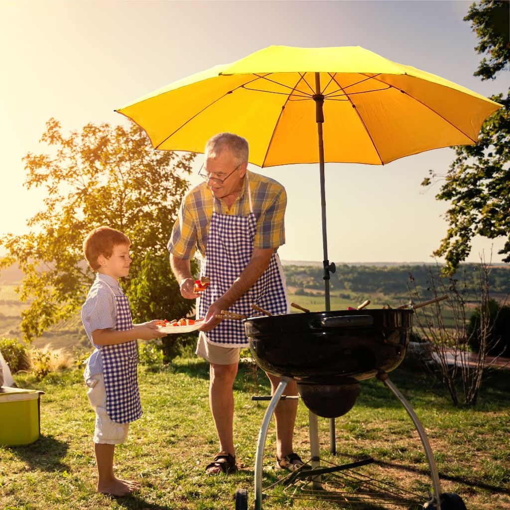 FARE Sonnenschirm Famielien Grillen