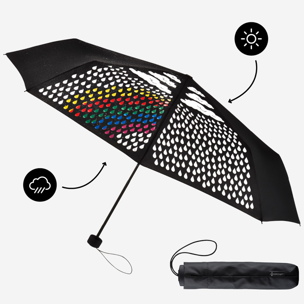 Regenschirm Colormagic geöffnet und geschlossen
