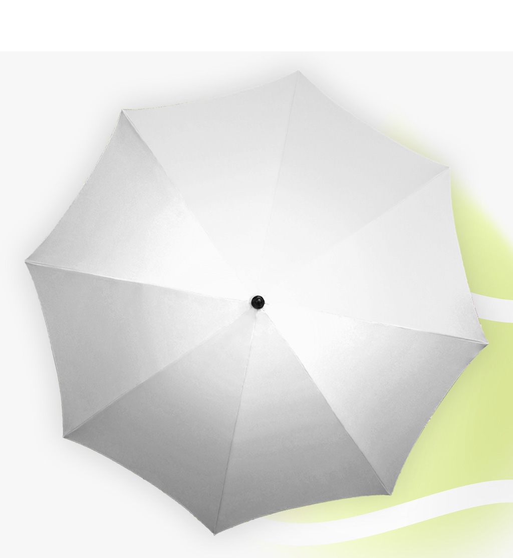 Erstes Druckpaket ohne Veredelung auf den Sonnenschirmen