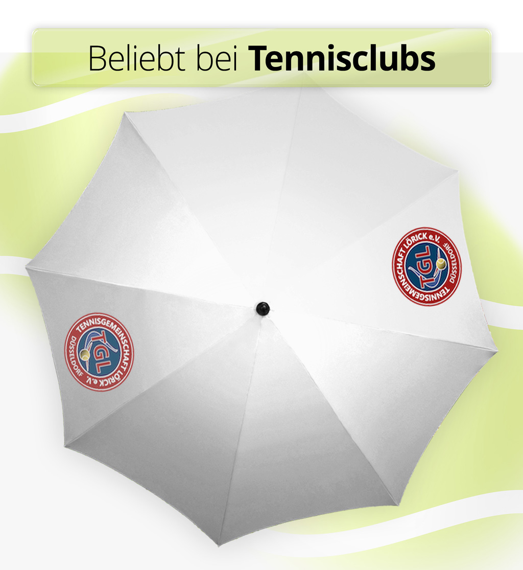 Zweites Druckpaket mit zwei bedruckten Segmenten auf den Sonnenschirmen