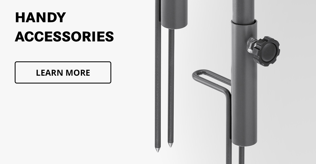 Handy accessories for FARE umbrellas—ground stakes, bases, and mounting solutions for a secure hold