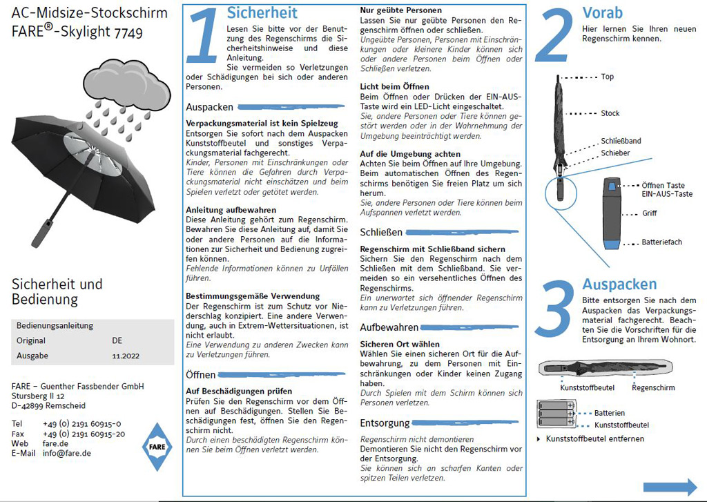 FARE-7749-Skylight-manual-DE