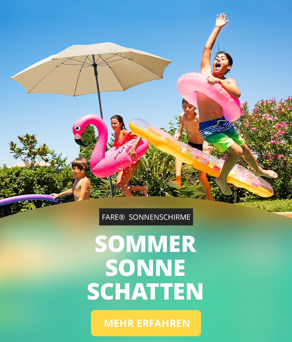 FARE Sonnenschirme -Sommer, Sonne, Schatten.