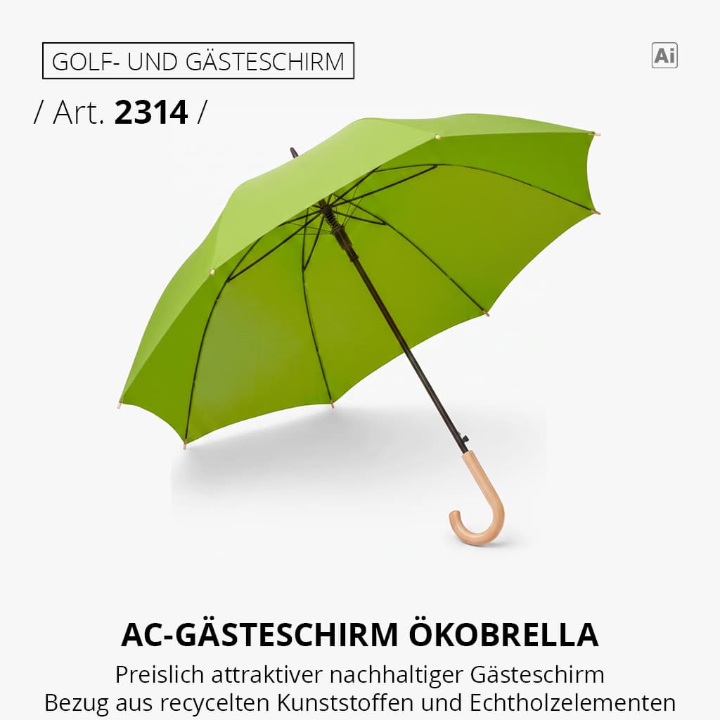 Highlight-Produkt: AC-Gästeschirm ÖkoBrella in limette wS