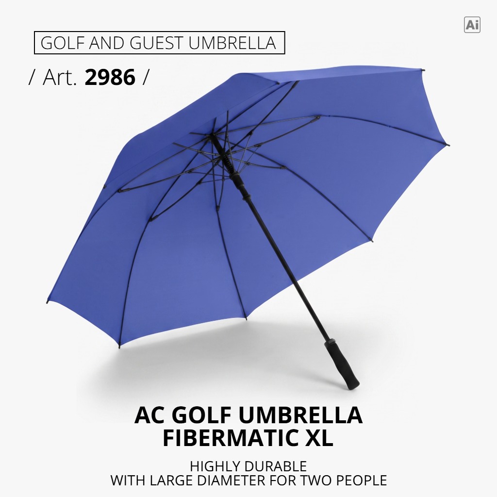 Golf umbrella: AC golf umbrella Fibermatic XL in euroblue