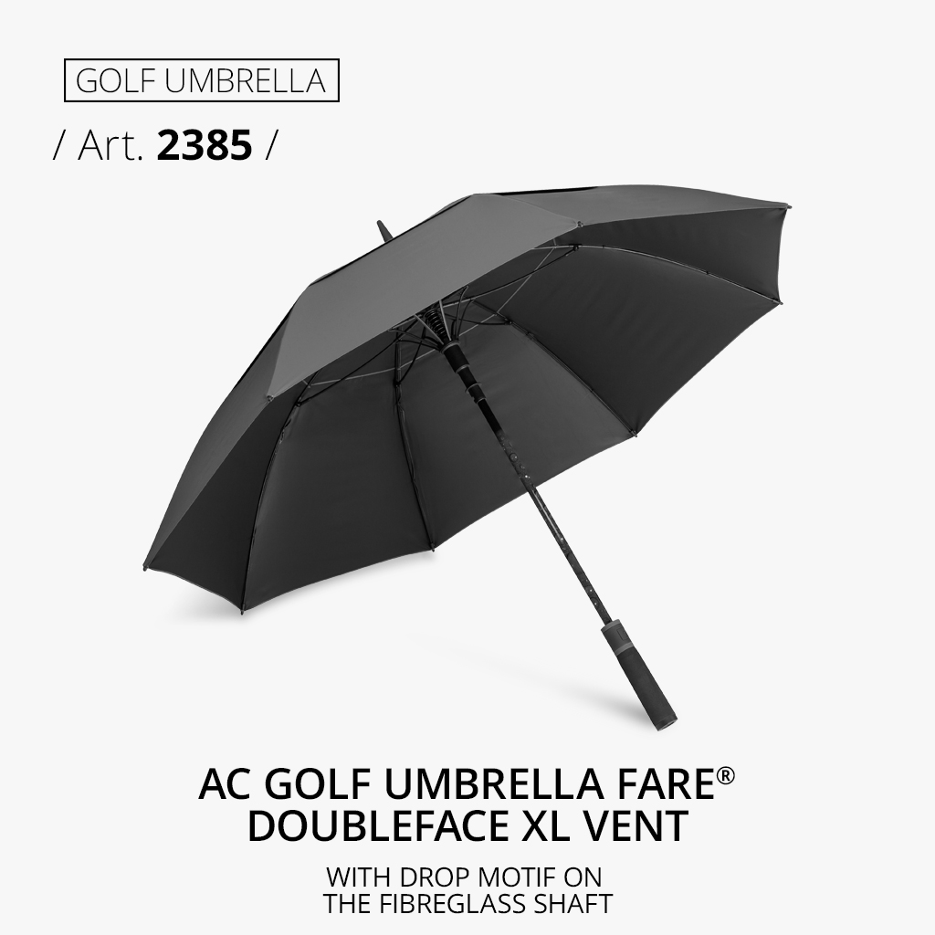 Golf umbrella: AC golf umbrella FARE® Doubleface XL Vent iin grey/black