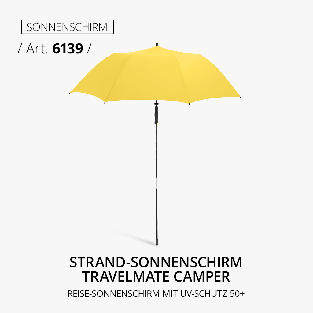 Highlight-Produkt: Strand-Sonnenschirm Travelmate Camper in gelb