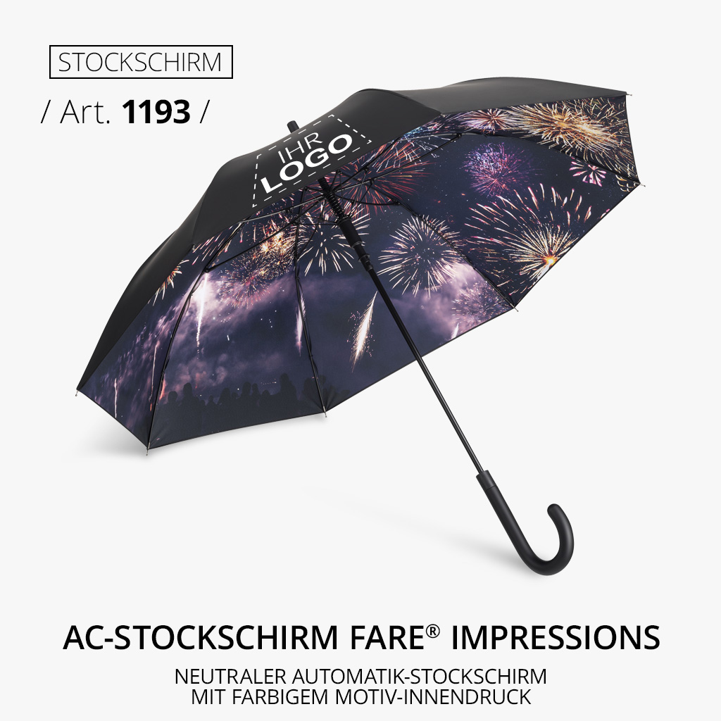 1193 Impressions Stockschirm Herzen Design