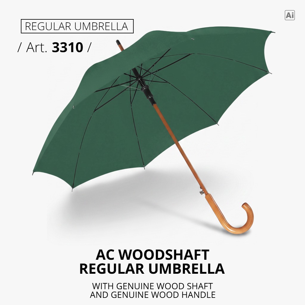 Highlight: AC woodshaft regular umbrella in dark green