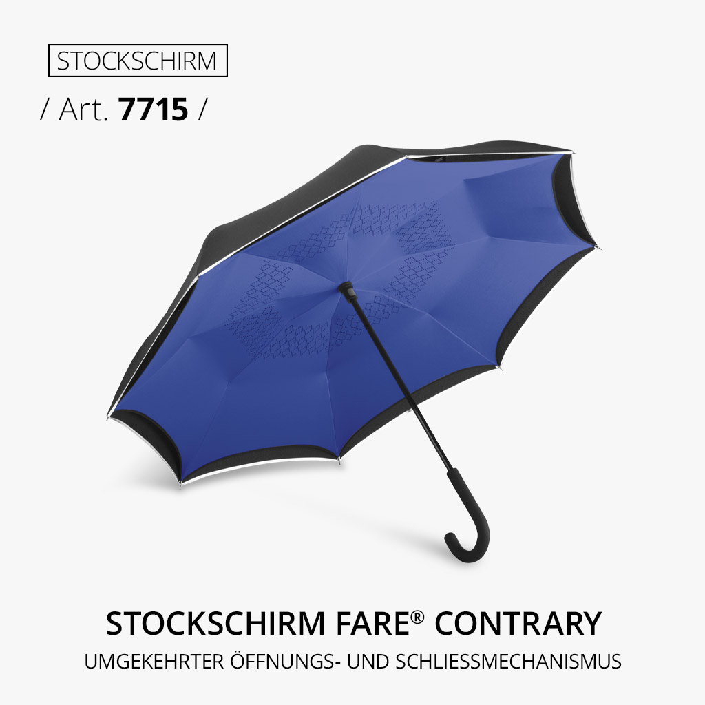 Highlight-Produkt: Stockschirm FARE® Contrary in euroblau