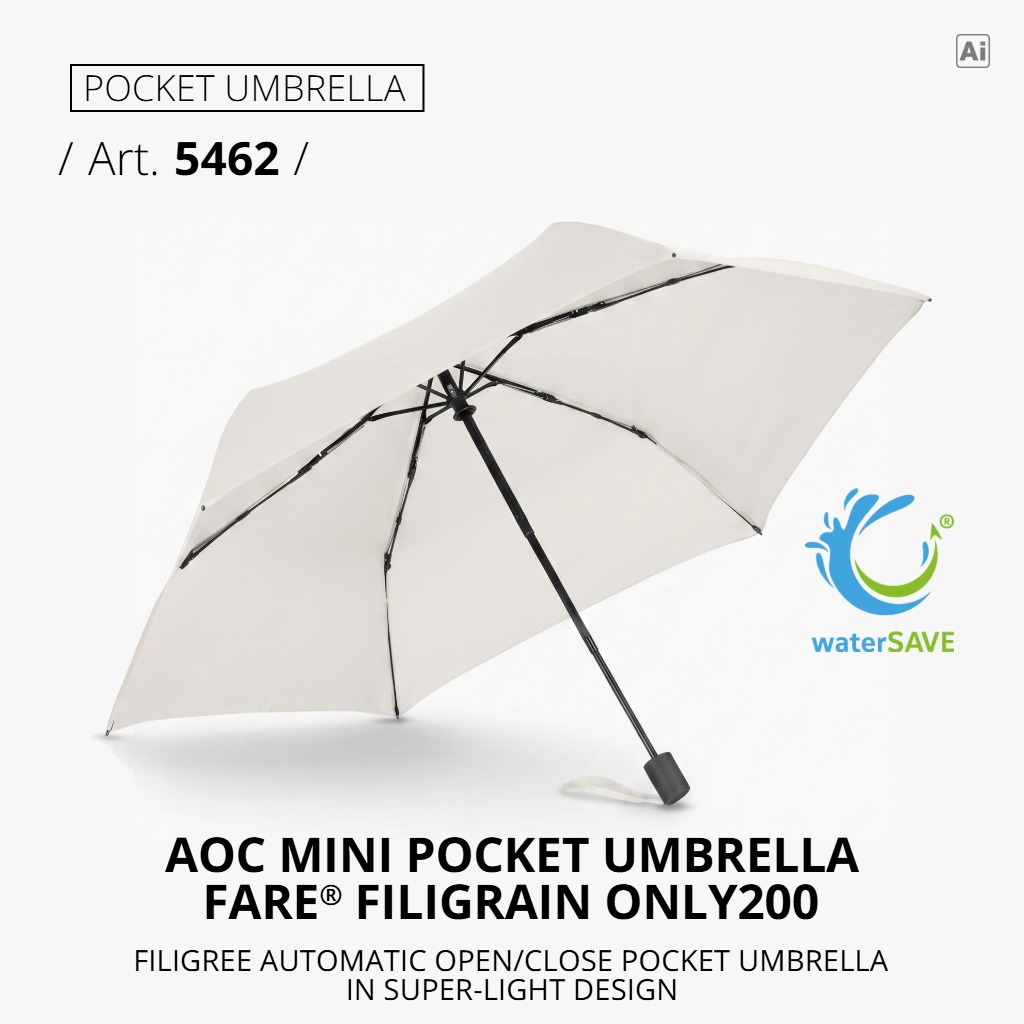 Highlight: AOC mini pocket umbrella FARE® FiligRain Only200 in natural white