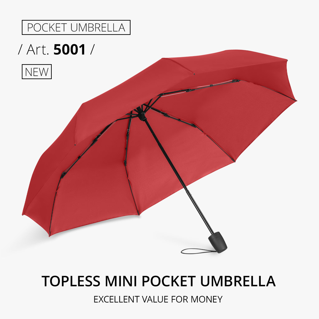 Pocket umbrella: Topless mini pocket umbrella in red