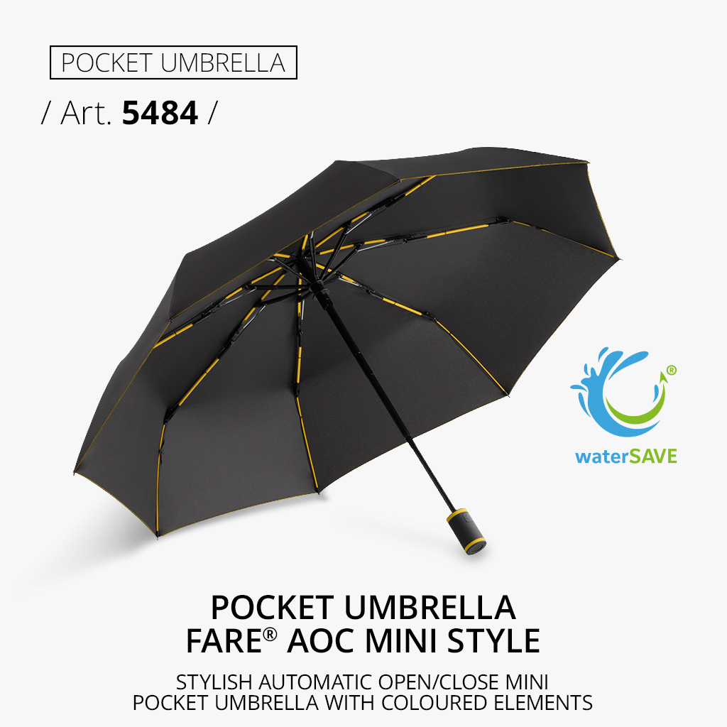 Pocket umbrella: FARE® AOC Mini Style with coloured elements