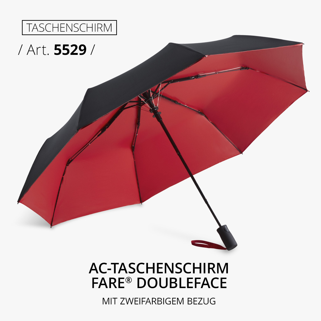 Highlight-Produkt: AC-Taschenschirm FARE® Doubleface in rot
