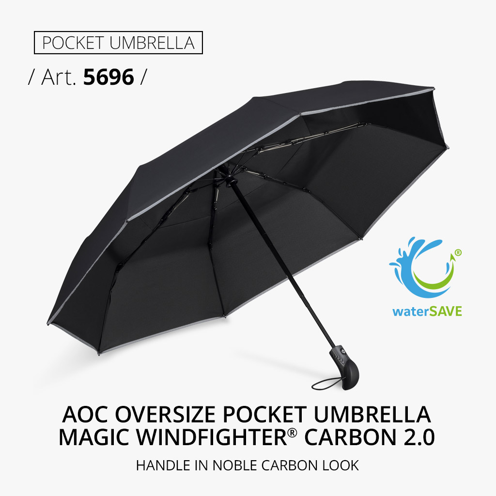 Pocket umbrella: AOC oversize pocket umbrella Magic Windfighter® Carbon 2.0