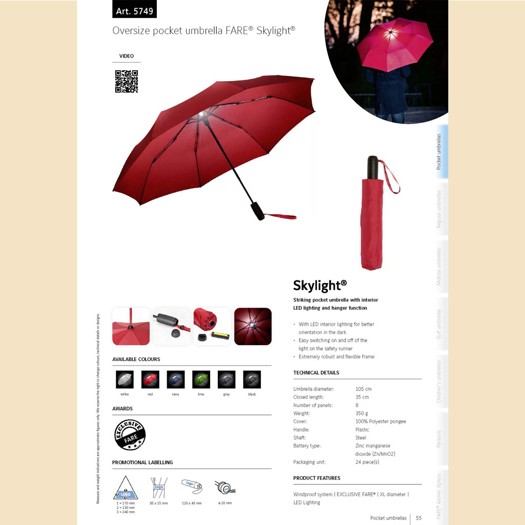 FARE catalogue umbrella book skylight product