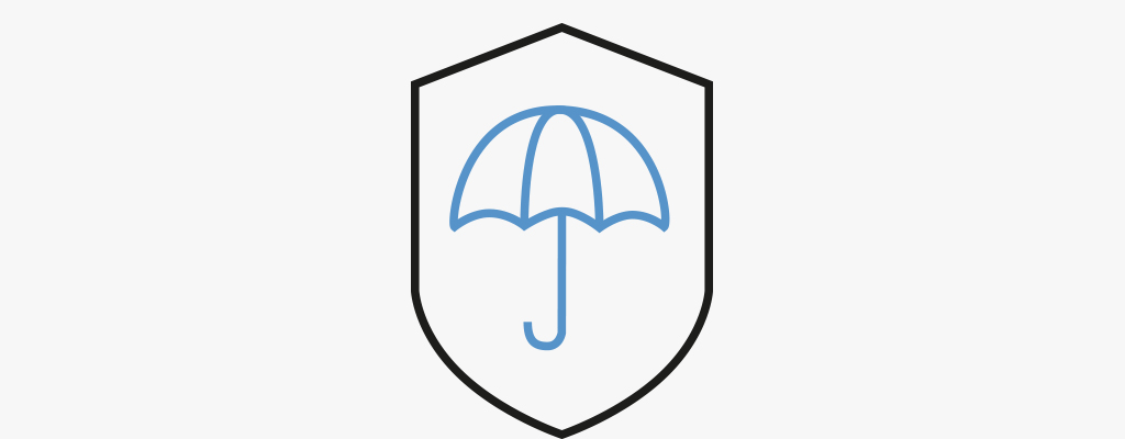 Icon mit einem Regenschirm