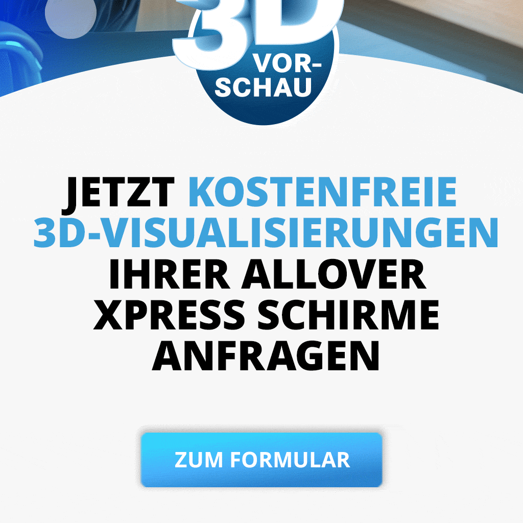 FARE bietet eine kostenfreie 3D-Visualisierung für vollflächig bedruckte Schirme an.