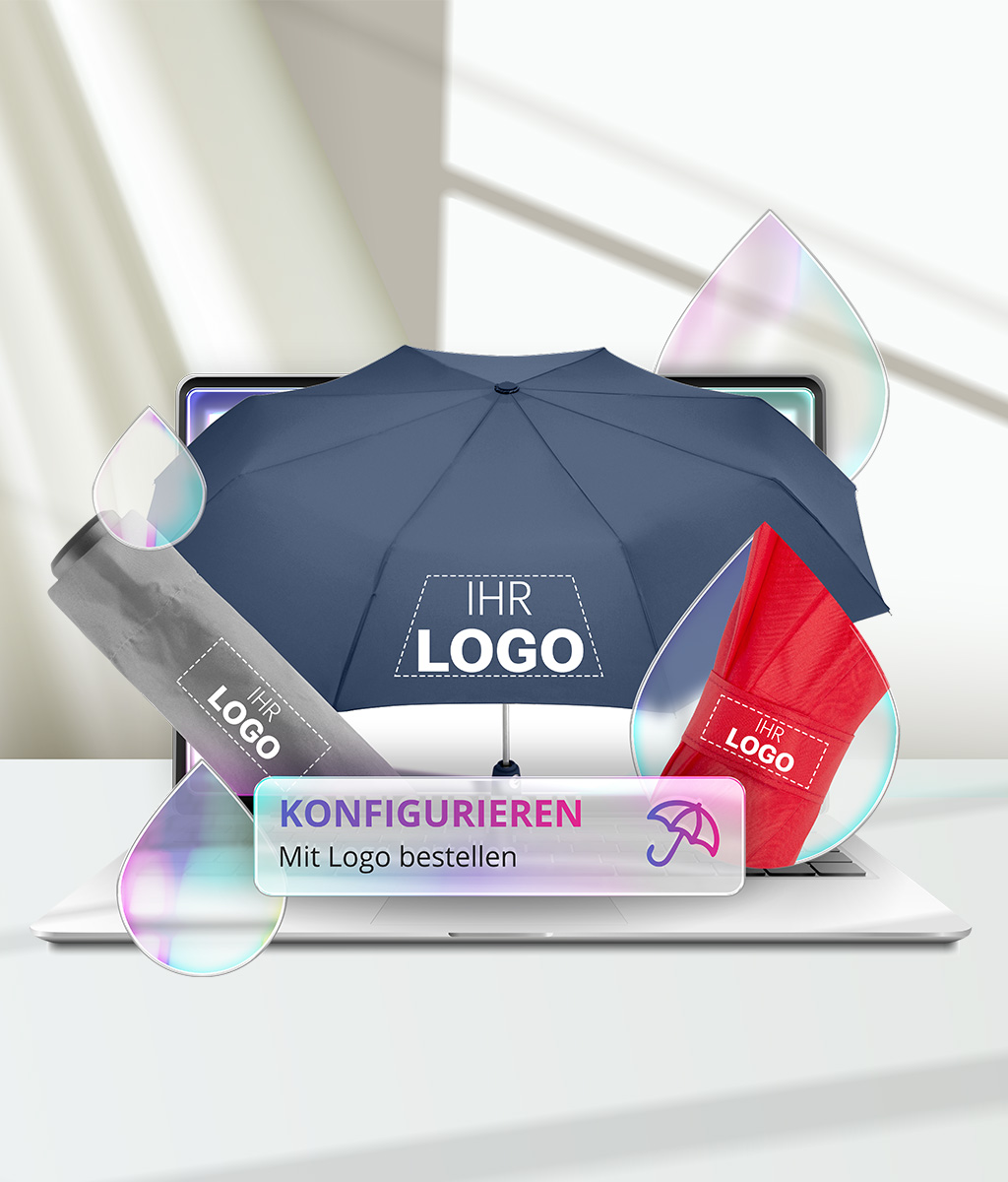 Schirme mit Logo versehen im Konfigurator