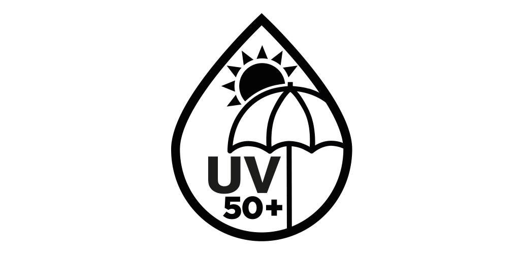 Icon für UPF 50+ Sonnenschutz bei veredelten Sonnenschirmen für Tennisclubs