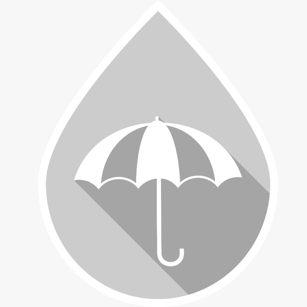 Regenschirm-Tropfen-Icon-grau