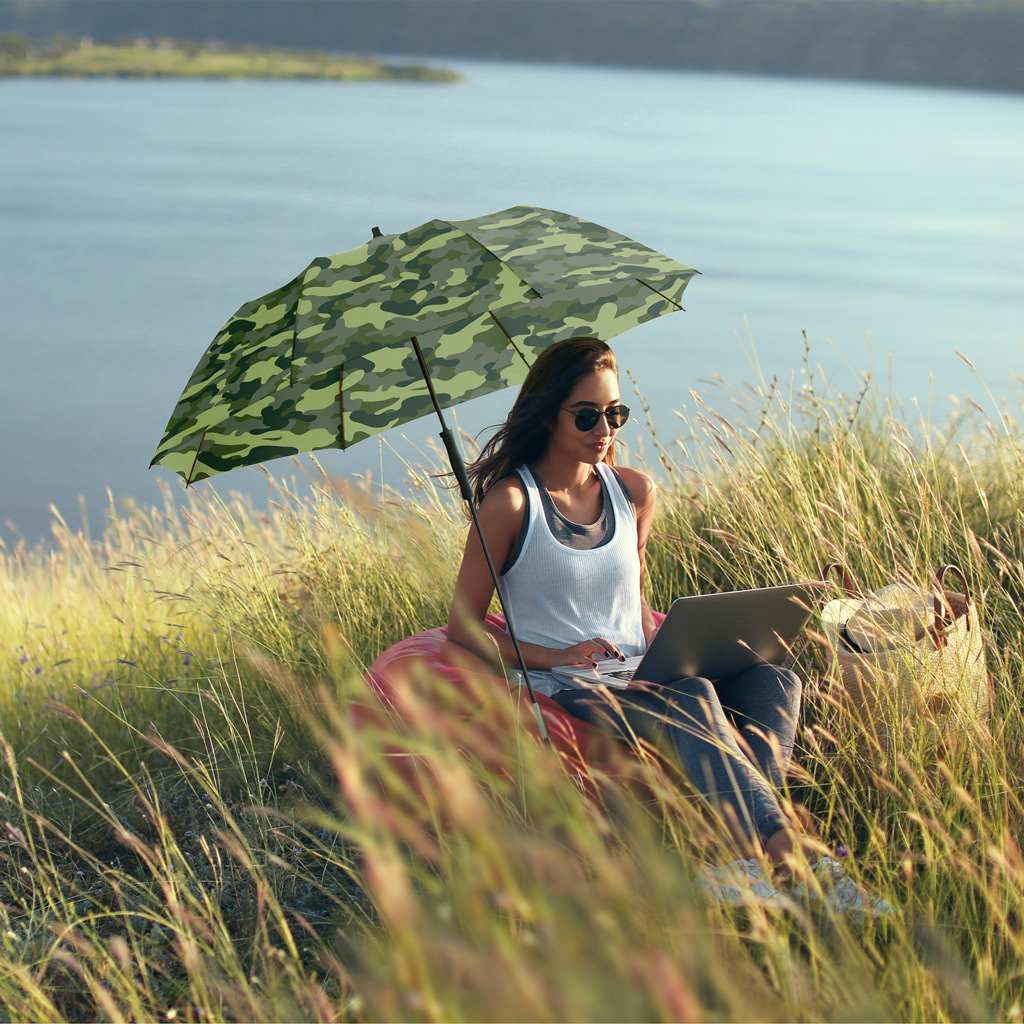 Parasol Travelmate Camper olive-combi application beach