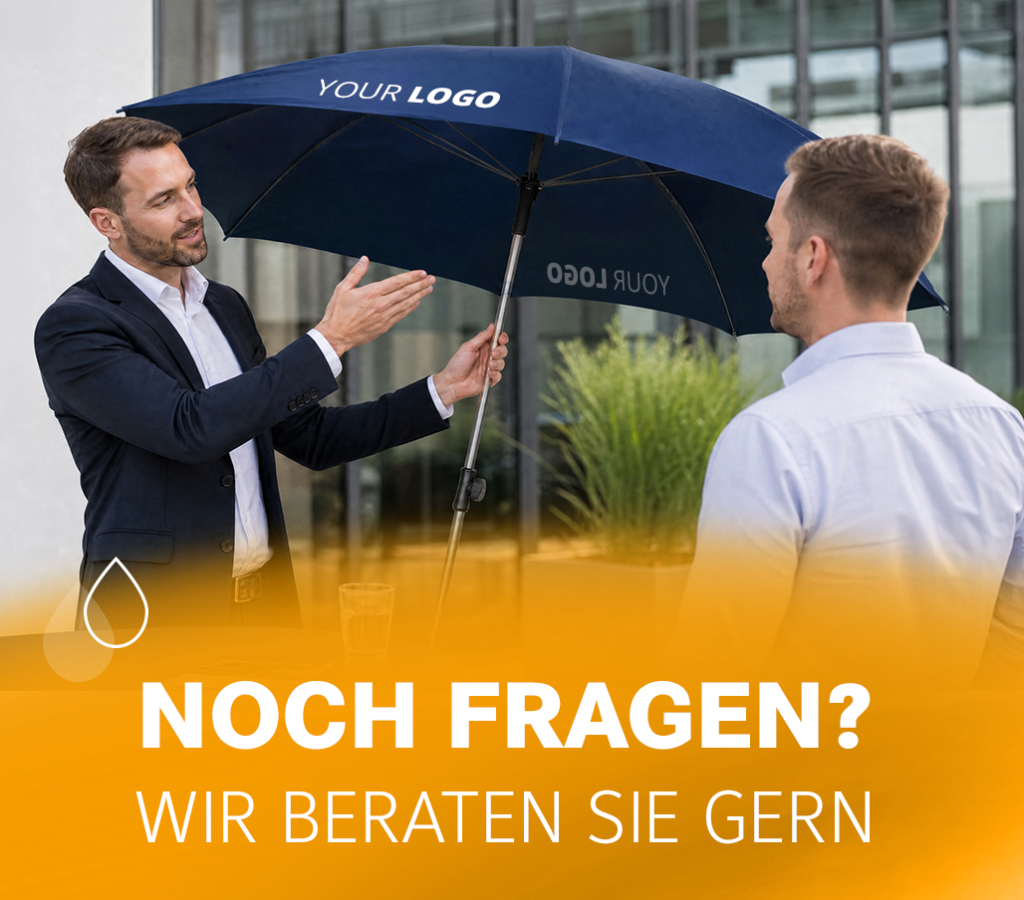 Persönliche Beratung für individuelle FARE Werbeschirme und Sonnenschirme mit hochwertiger Logo-Veredelung