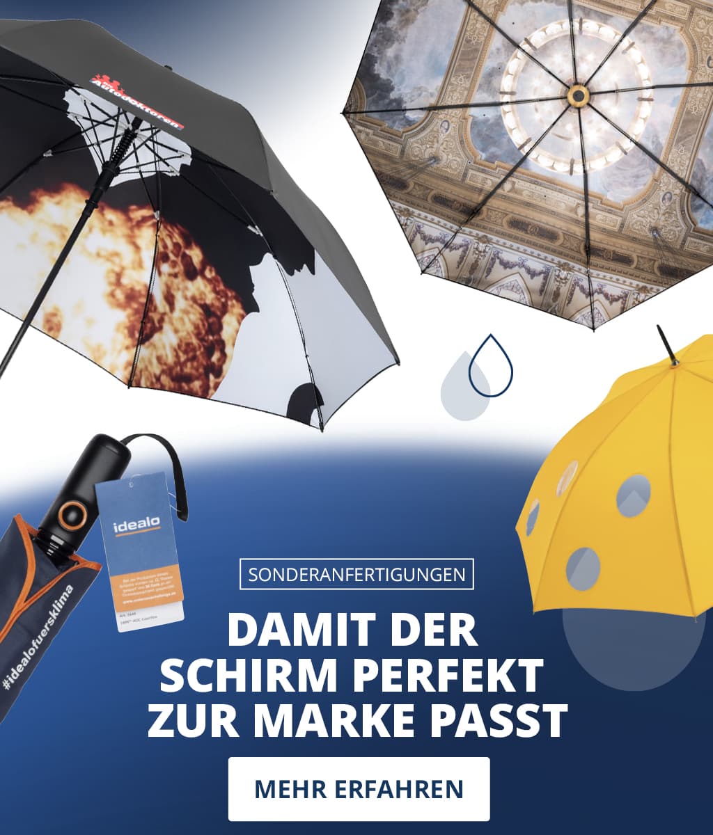 Beispiele für individuell gestaltete Schirme - FARE Sonderanfertigungen