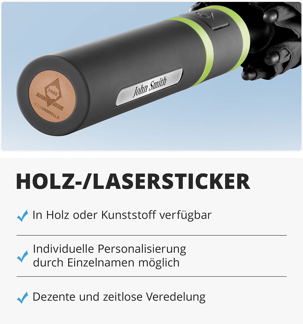 Holzsticker und Lastersticker als Veredelung