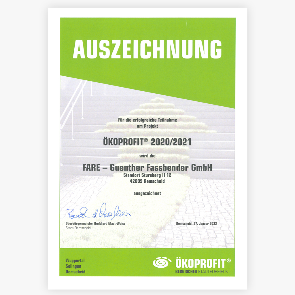 Oekoprofit Zertifikat